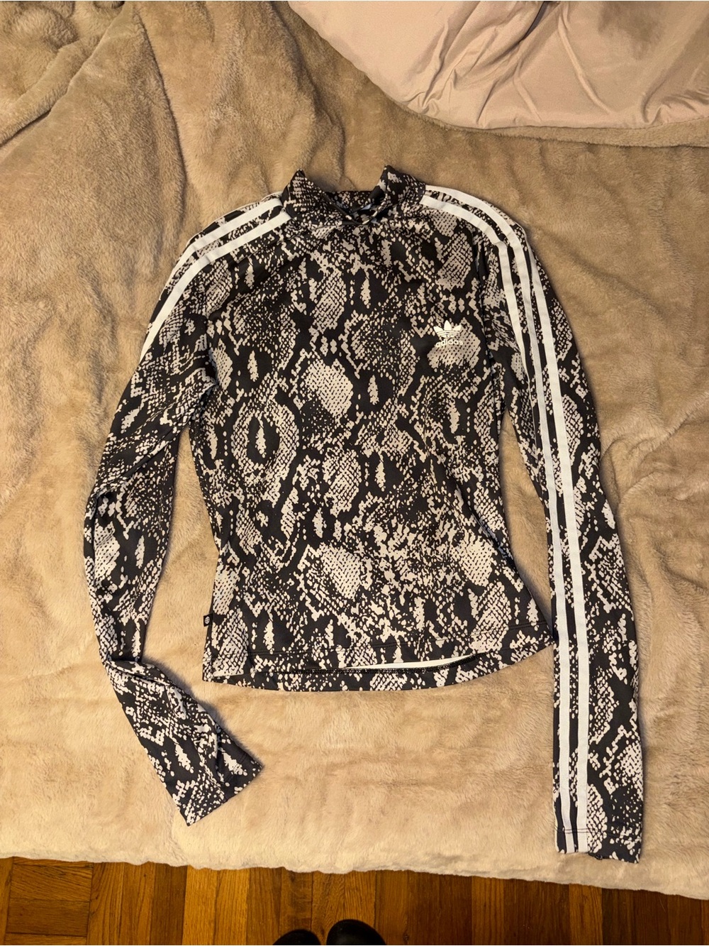 Snakeskin bodycon top - adidas. Mock neck